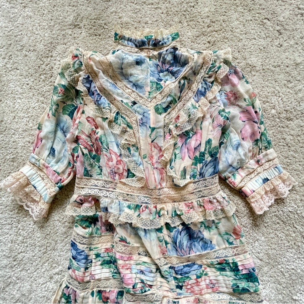 Zimmermann Multicolor Floral Midi Dress size 1 - Picture 9 of 13